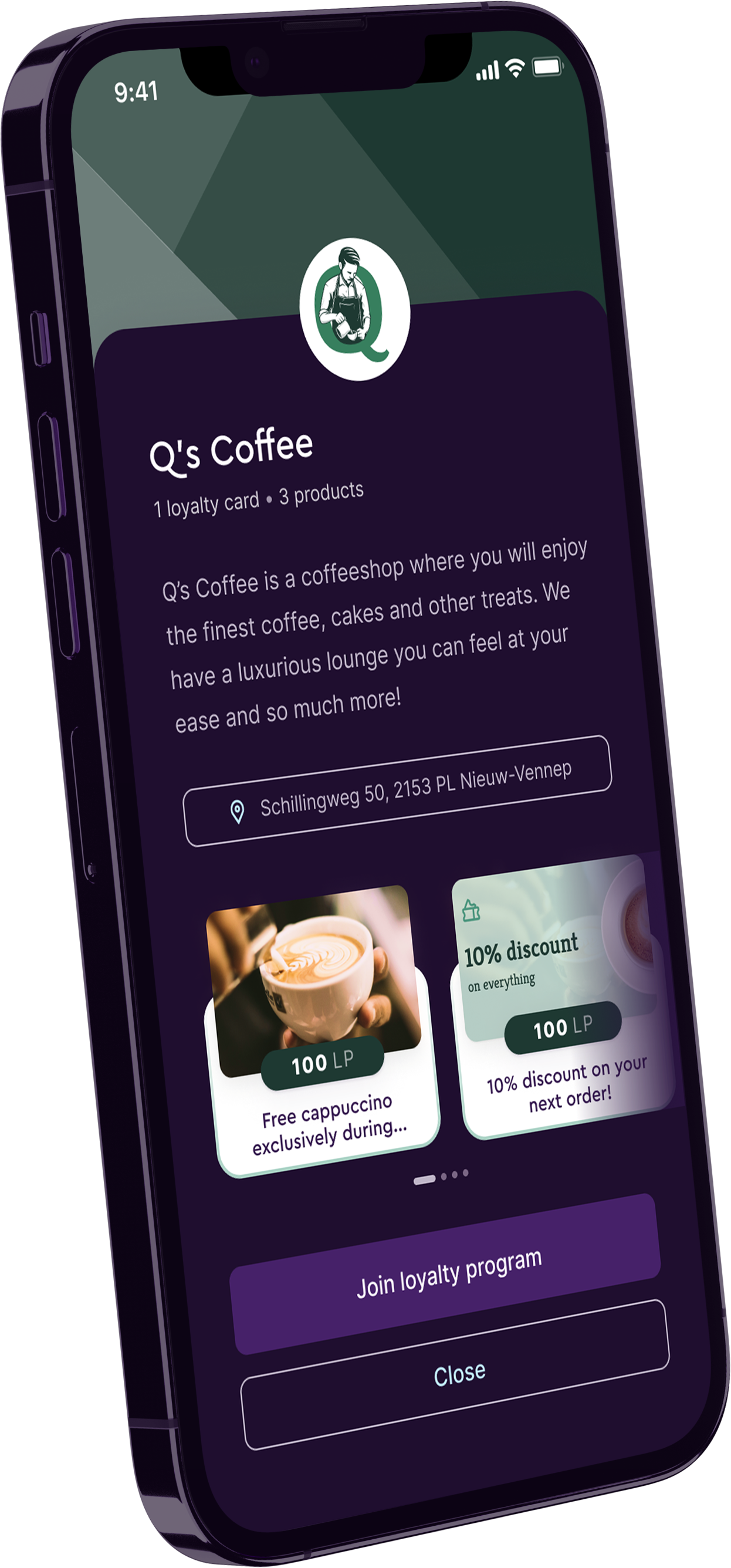 Loyalty Program App Dummy Q's Coffee