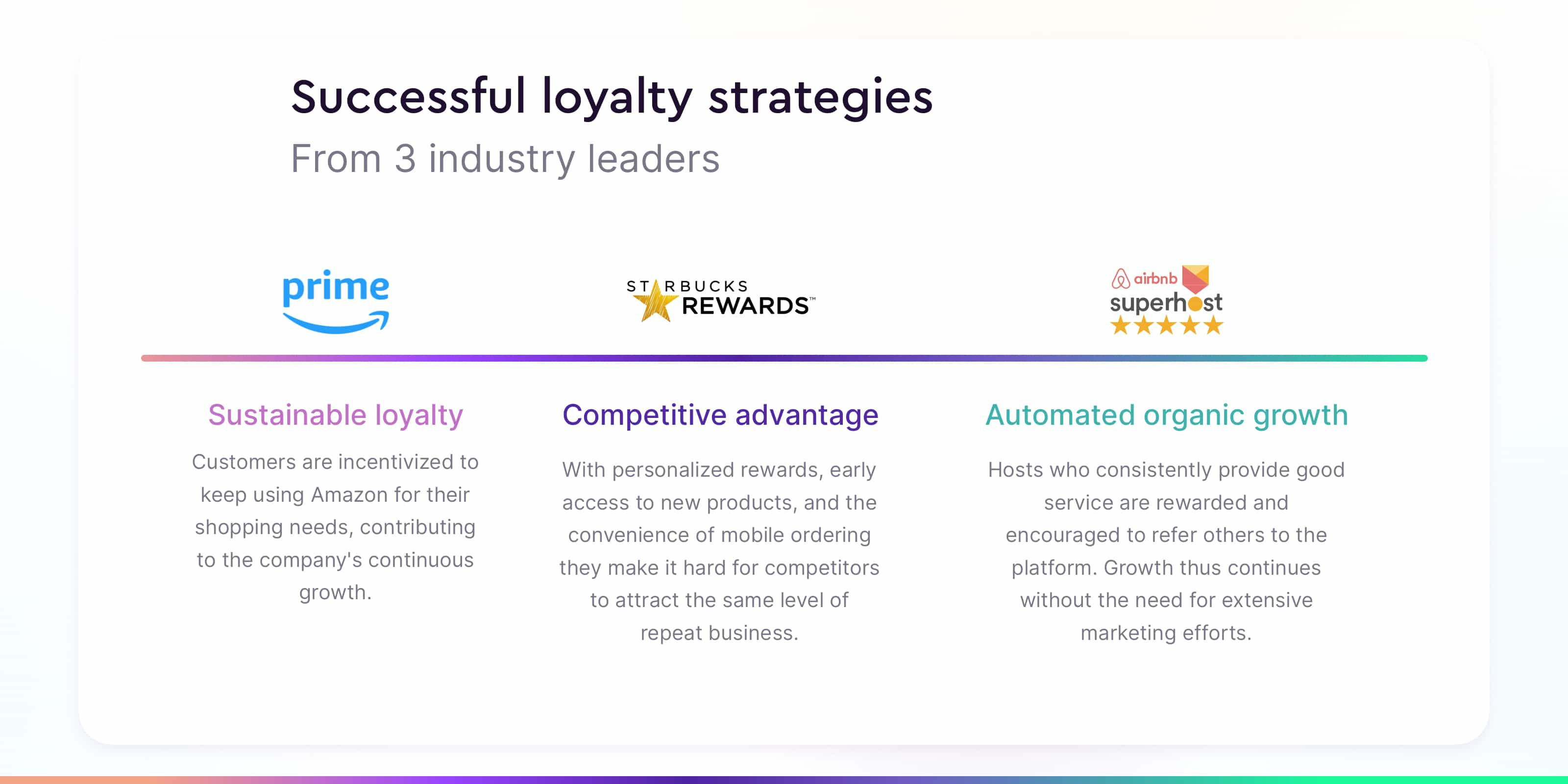 Loyalty program benefits with 3 industry leaders 