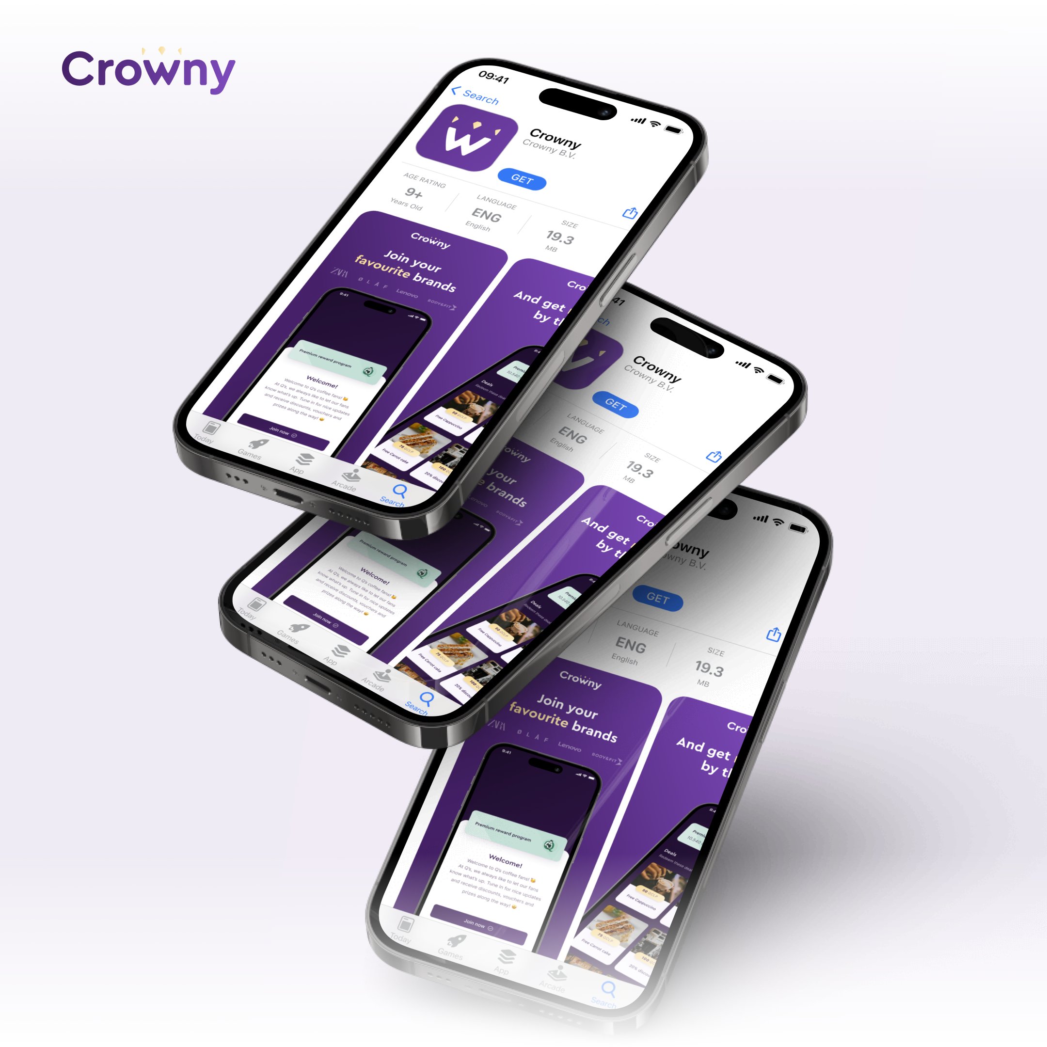 Friso mock-up of the Crowny App