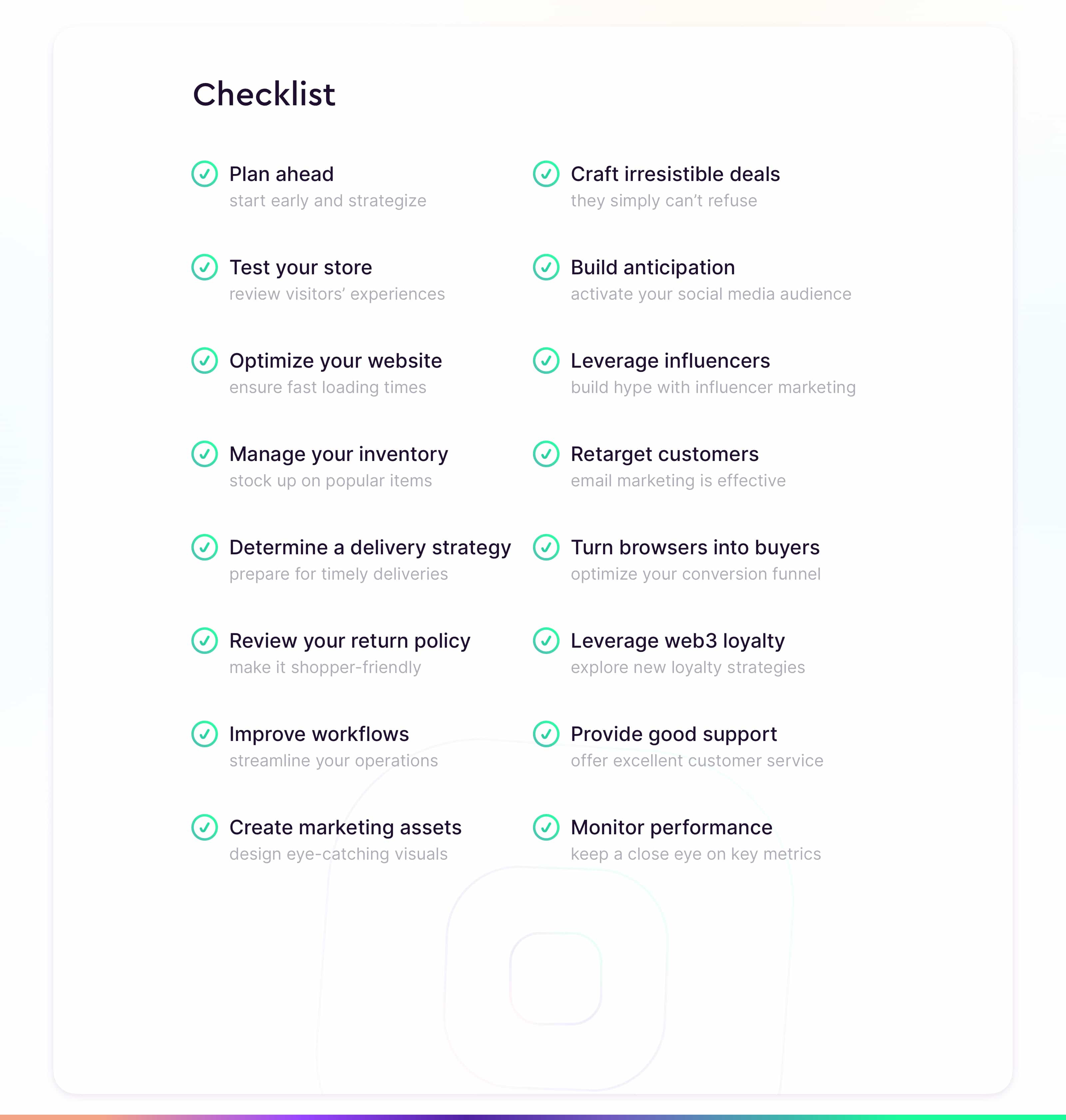 Shopify BFCM checklist