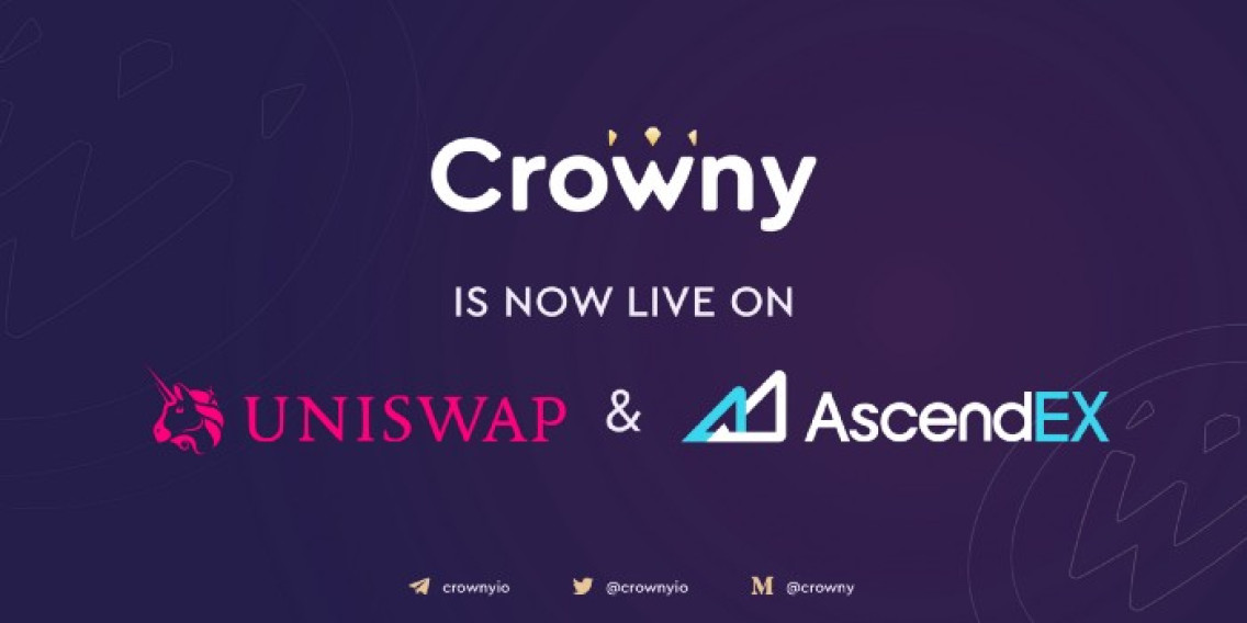 crowny exchange listing uniswap ascendex.
